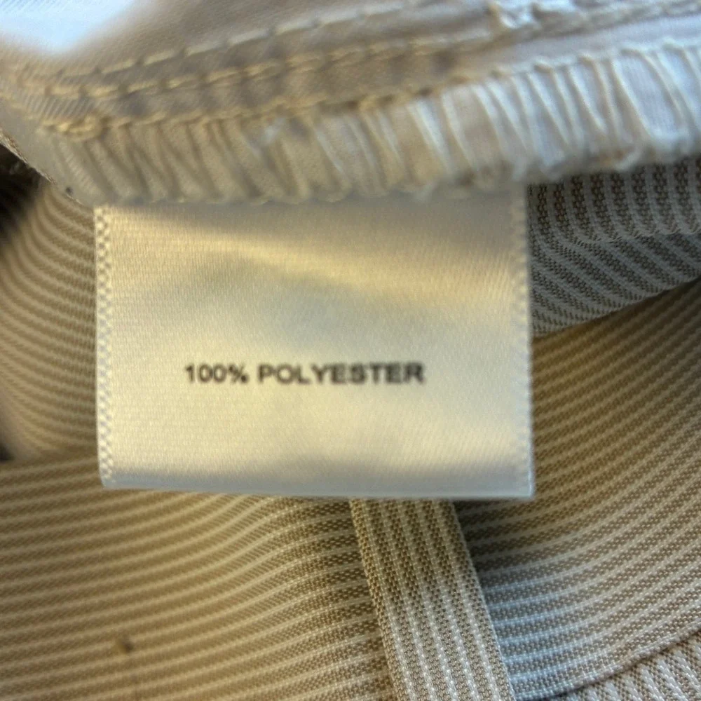 Peter Millar Mens 36 Crown Sport Wicking Golf Shorts Tan White Micro Stripe 9in
